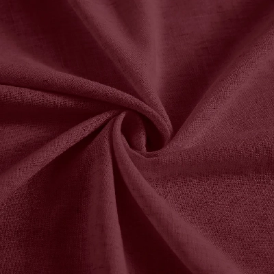 Twisted burgundy linen curtain fabric