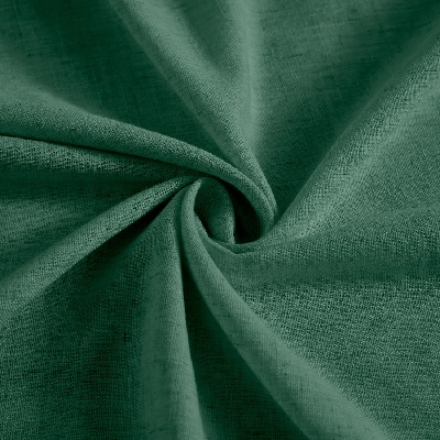 Twisted green linen curtain fabric