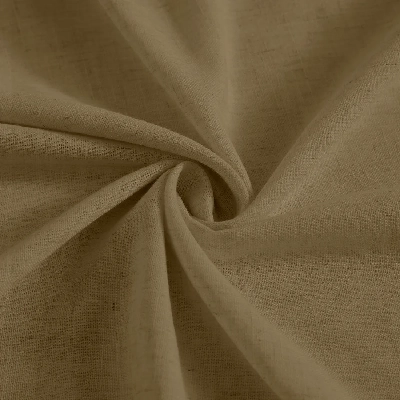 Twisted light brown linen curtain fabric