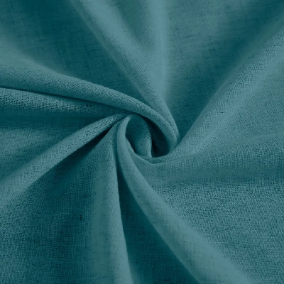 Twisted teal linen curtain fabric